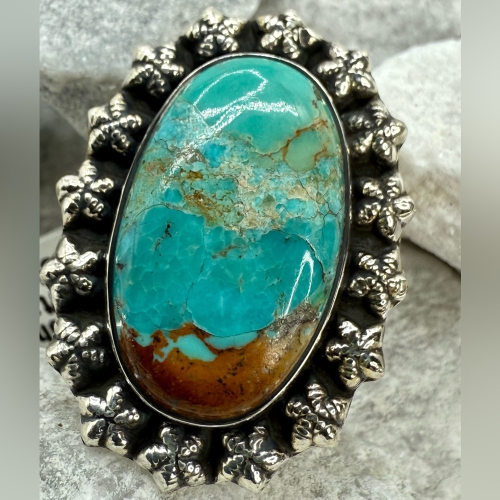 NWT Sterling Silver Mojave Turquoise Statement Ring Size 9 – 8.4g - Picture 11 of 16